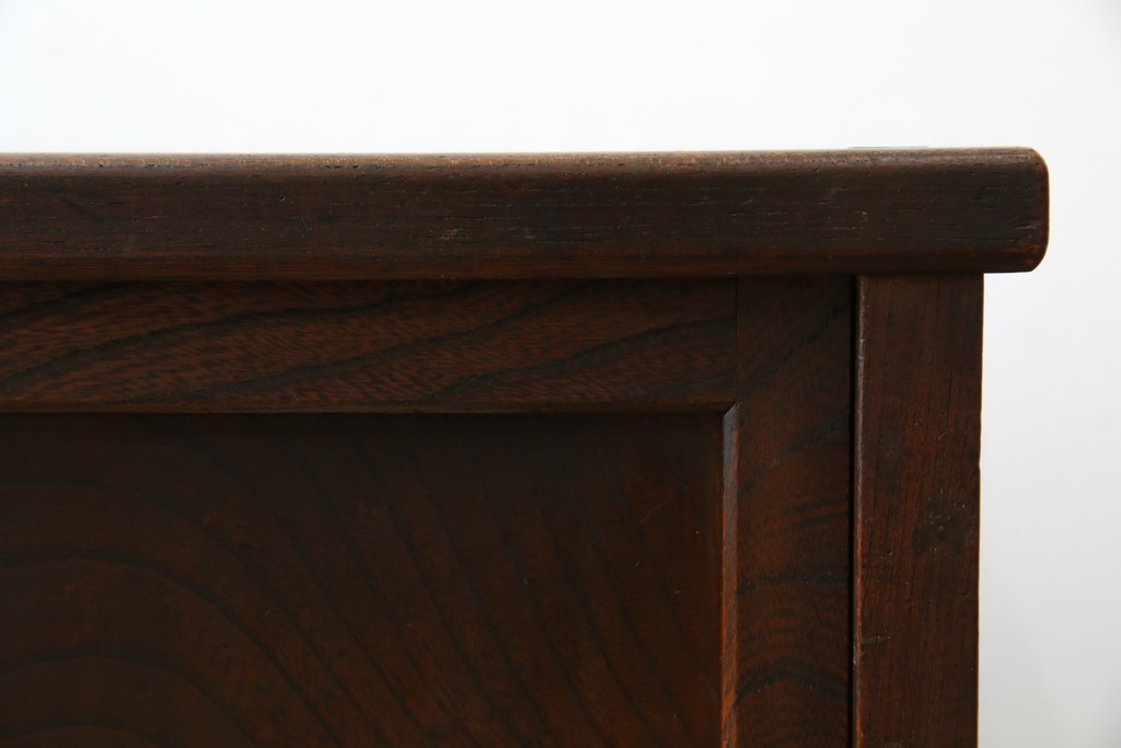 和製アンティーク　三方欅(ケヤキ)材　引き出し付きのシンプルなローボード　(R-074848)