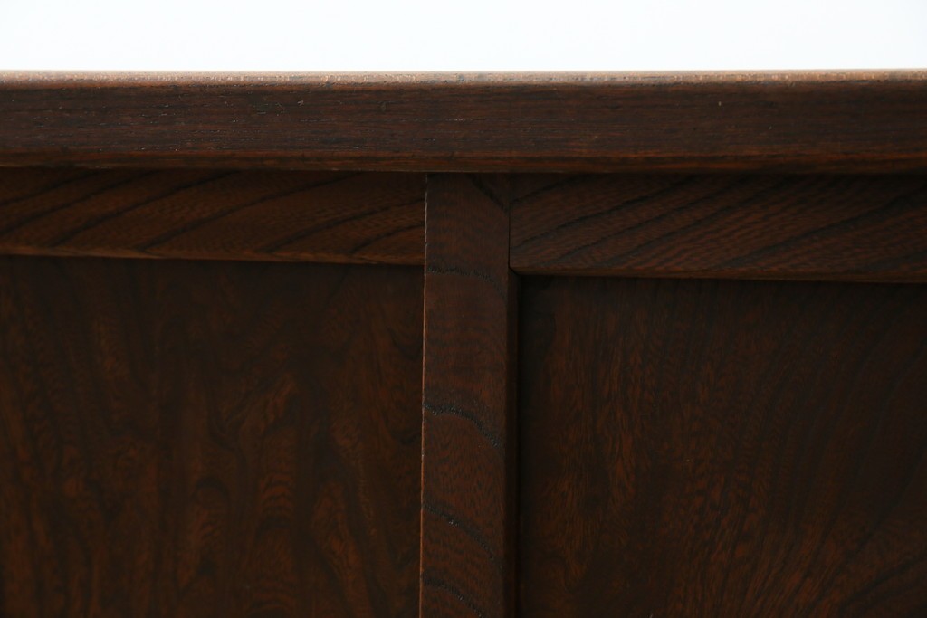 和製アンティーク　三方欅(ケヤキ)材　引き出し付きのシンプルなローボード　(R-074848)