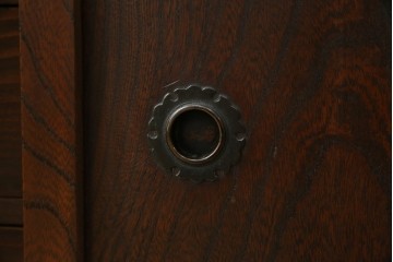 和製アンティーク　三方欅(ケヤキ)材　引き出し付きのシンプルなローボード　(R-074848)