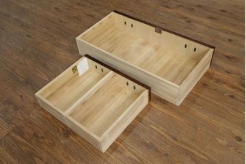 中古　美品　岩谷堂箪笥　漆塗り　力強い杢目と立派な金具が魅力的なサイドチェスト(引き出し、衣装箪笥、収納たんす、整理箪笥、和タンス)(R-069686)