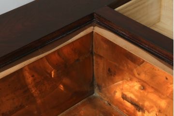 中古　美品!!　岩谷堂箪笥　美しく迫力のある杢目が魅力的な長火鉢(木製火鉢、囲炉裏テーブル、ローテーブル、座卓)(R-074855)