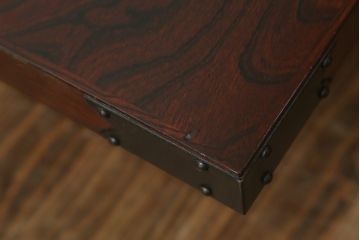 中古　美品!!　岩谷堂箪笥　美しく迫力のある杢目が魅力的な長火鉢(木製火鉢、囲炉裏テーブル、ローテーブル、座卓)(R-074855)