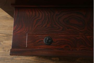 中古　美品!!　岩谷堂箪笥　美しく迫力のある杢目が魅力的な長火鉢(木製火鉢、囲炉裏テーブル、ローテーブル、座卓)(R-074855)