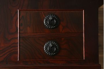 中古　美品!!　岩谷堂箪笥　美しく迫力のある杢目が魅力的な長火鉢(木製火鉢、囲炉裏テーブル、ローテーブル、座卓)(R-074855)