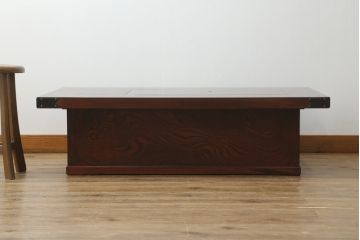 中古　美品!!　岩谷堂箪笥　美しく迫力のある杢目が魅力的な長火鉢(木製火鉢、囲炉裏テーブル、ローテーブル、座卓)(R-074855)