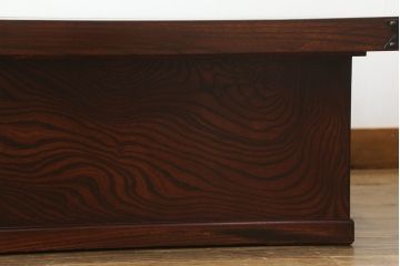 中古　美品!!　岩谷堂箪笥　美しく迫力のある杢目が魅力的な長火鉢(木製火鉢、囲炉裏テーブル、ローテーブル、座卓)(R-074855)
