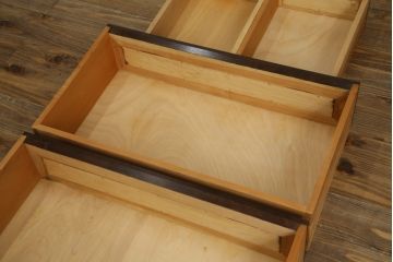 和製ビンテージ　松本民芸家具　高山式　スタイリッシュなデザインが美しいライティングビューロー(机、ワークデスク、引き出し、サイドチェスト、在宅用、在宅ワーク用、ヴィンテージ)(R-074856)