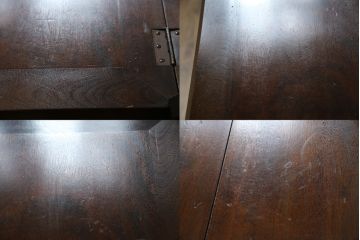 和製ビンテージ　松本民芸家具　高山式　スタイリッシュなデザインが美しいライティングビューロー(机、ワークデスク、引き出し、サイドチェスト、在宅用、在宅ワーク用、ヴィンテージ)(R-074856)