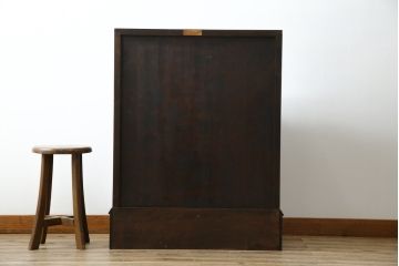 和製ビンテージ　松本民芸家具　高山式　スタイリッシュなデザインが美しいライティングビューロー(机、ワークデスク、引き出し、サイドチェスト、在宅用、在宅ワーク用、ヴィンテージ)(R-074856)