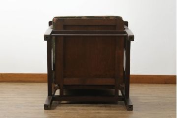 中古　ナラ材　レトロな雰囲気漂うリクライニングチェア(アームチェア、1人掛け、一人掛け、1P、椅子、イス)(R-074857)