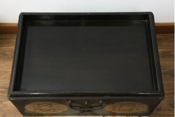 和製アンティーク　時代の流れを感じさせる昔ながらの挟み箱(時代箱、収納箱)(R-074861)