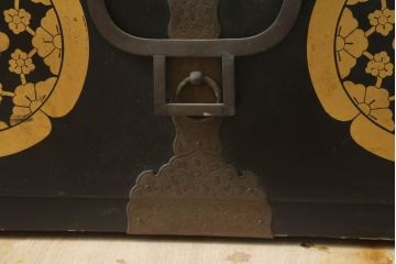 和製アンティーク　時代の流れを感じさせる昔ながらの挟み箱(時代箱、収納箱)(R-074861)