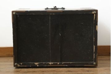 和製アンティーク　時代の流れを感じさせる昔ながらの挟み箱(時代箱、収納箱)(R-074861)
