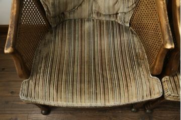 中古　DREXEL HERITAGE(ドレクセルヘリテイジ)　Grand Villa(グランドヴィラ)　くつろぎの時間を演出するキャスター付きアームチェア4脚セット(椅子、イス、ダイニングチェア)(R-074862)