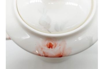 オールドノリタケ　NORITAKE　薔薇文様のデザインが上品な印象を与えるティーセット(バラ、ティーカップ&ソーサー6客、ティーポット、シュガーポット、ミルクポット、クリーマー、C&S、洋食器)(R-074867)