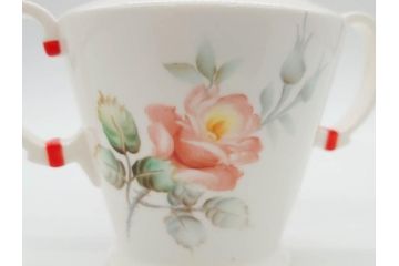 オールドノリタケ　NORITAKE　薔薇文様のデザインが上品な印象を与えるティーセット(バラ、ティーカップ&ソーサー6客、ティーポット、シュガーポット、ミルクポット、クリーマー、C&S、洋食器)(R-074867)