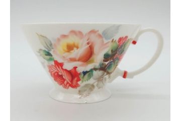 オールドノリタケ　NORITAKE　薔薇文様のデザインが上品な印象を与えるティーセット(バラ、ティーカップ&ソーサー6客、ティーポット、シュガーポット、ミルクポット、クリーマー、C&S、洋食器)(R-074867)