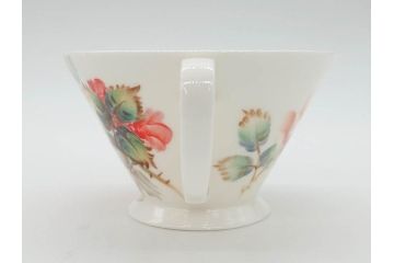 オールドノリタケ　NORITAKE　薔薇文様のデザインが上品な印象を与えるティーセット(バラ、ティーカップ&ソーサー6客、ティーポット、シュガーポット、ミルクポット、クリーマー、C&S、洋食器)(R-074867)