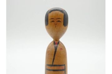 秋田木地山　小椋久太郎　新山福太郎　こけし4体セット(阿部平四郎、高橋兵治郎、郷土人形玩具、伝統工芸、民芸品、置物、木彫)(R-074872)