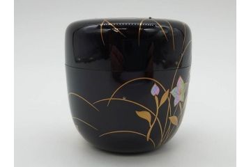蒔絵　螺鈿　それぞれのデザインが美しく和の雰囲気を引き立てる棗3個セット(秋草、大棗、牡丹、春の野、寸切、荒井喜峰、茶道具、茶筒、茶器、漆器、共箱付き)(R-074873)