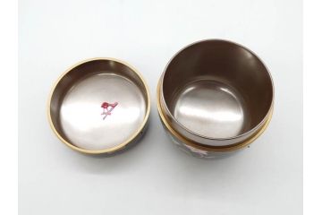 蒔絵　螺鈿　それぞれのデザインが美しく和の雰囲気を引き立てる棗3個セット(秋草、大棗、牡丹、春の野、寸切、荒井喜峰、茶道具、茶筒、茶器、漆器、共箱付き)(R-074873)