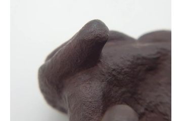 釜師　畠春斎　蟹　蓋置　鉄製　約274g(茶道具、茶器、煎茶道具、かに、カニ、共箱付き)(R-074874)