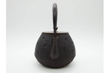 大正〜昭和初期　銀つまみ　重厚感のある佇まいが魅力の鉄瓶(湯沸、湯瓶、茶道具、茶器)(R-074875)