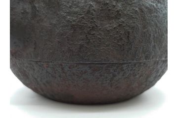 大正〜昭和初期　銀つまみ　重厚感のある佇まいが魅力の鉄瓶(湯沸、湯瓶、茶道具、茶器)(R-074875)
