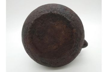 大正〜昭和初期　銀つまみ　重厚感のある佇まいが魅力の鉄瓶(湯沸、湯瓶、茶道具、茶器)(R-074875)
