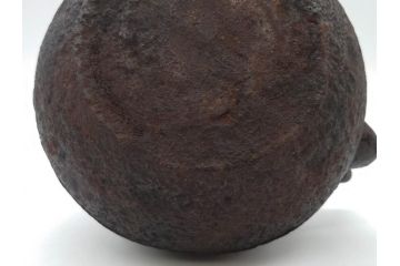 大正〜昭和初期　銀つまみ　重厚感のある佇まいが魅力の鉄瓶(湯沸、湯瓶、茶道具、茶器)(R-074875)