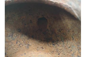 明治〜大正　龍文堂造　丁寧な意匠ながらも迫力のある鉄瓶(獣口、花唐草、湯沸、湯瓶、茶道具、茶器)(R-074876)