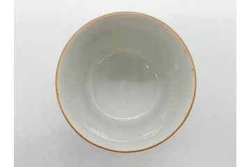 明治　九谷　花鳥風景　窓絵　唐草図　角福　中皿&小皿&ぐい呑み&そば猪口2客　丁寧に描かれた色絵が素敵な5点セット(蕎麦猪口、酒器、おちょこ、湯呑み、湯のみ、和皿、和食器)(R-074879)