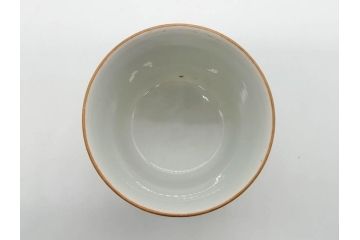 明治　九谷　花鳥風景　窓絵　唐草図　角福　中皿&小皿&ぐい呑み&そば猪口2客　丁寧に描かれた色絵が素敵な5点セット(蕎麦猪口、酒器、おちょこ、湯呑み、湯のみ、和皿、和食器)(R-074879)
