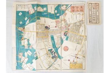 嘉永　木版画　尾張屋清七版　青山　麻布　目黒　巣鴨　日本橋　赤坂　浅草など　江戸切絵図27冊セット(古地図、和本、古書、木箱付き)(R-074880)