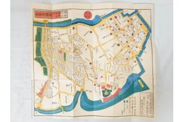 嘉永　木版画　尾張屋清七版　青山　麻布　目黒　巣鴨　日本橋　赤坂　浅草など　江戸切絵図27冊セット(古地図、和本、古書、木箱付き)(R-074880)