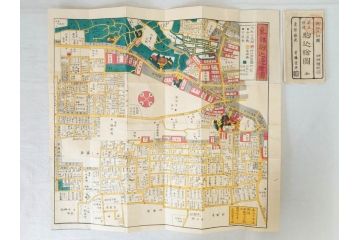 嘉永　木版画　尾張屋清七版　青山　麻布　目黒　巣鴨　日本橋　赤坂　浅草など　江戸切絵図27冊セット(古地図、和本、古書、木箱付き)(R-074880)