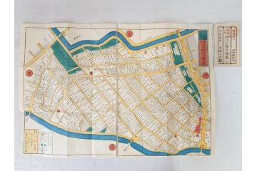 嘉永　木版画　尾張屋清七版　青山　麻布　目黒　巣鴨　日本橋　赤坂　浅草など　江戸切絵図27冊セット(古地図、和本、古書、木箱付き)(R-074880)