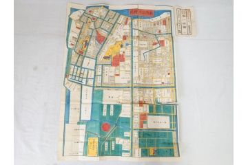 嘉永　木版画　尾張屋清七版　青山　麻布　目黒　巣鴨　日本橋　赤坂　浅草など　江戸切絵図27冊セット(古地図、和本、古書、木箱付き)(R-074880)