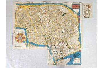 嘉永　木版画　尾張屋清七版　青山　麻布　目黒　巣鴨　日本橋　赤坂　浅草など　江戸切絵図27冊セット(古地図、和本、古書、木箱付き)(R-074880)