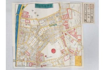 嘉永　木版画　尾張屋清七版　青山　麻布　目黒　巣鴨　日本橋　赤坂　浅草など　江戸切絵図27冊セット(古地図、和本、古書、木箱付き)(R-074880)