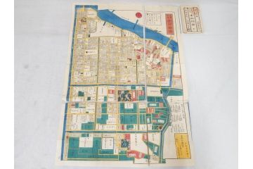 嘉永　木版画　尾張屋清七版　青山　麻布　目黒　巣鴨　日本橋　赤坂　浅草など　江戸切絵図27冊セット(古地図、和本、古書、木箱付き)(R-074880)