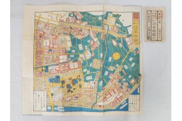 嘉永　木版画　尾張屋清七版　青山　麻布　目黒　巣鴨　日本橋　赤坂　浅草など　江戸切絵図27冊セット(古地図、和本、古書、木箱付き)(R-074880)