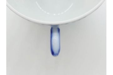 デンマーク　ROYAL COPENHAGEN(ロイヤルコペンハーゲン)　ブルーフルーテッド　ハーフレース　ペア　優雅なひとときを演出するコーヒーカップ&ソーサー2客セット(洋食器、C&S)(定価約44000円)(R-074882)