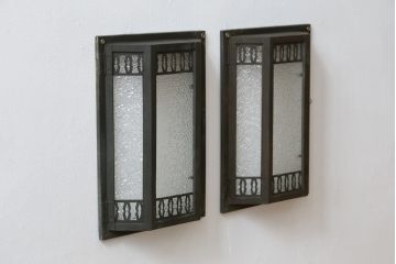 アンティーク雑貨　アンティーク照明　レトロな雰囲気たっぷりの壁掛け照明カバー2点セット(ウォールカバー)(R-074928)