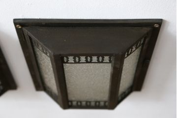 アンティーク雑貨　アンティーク照明　レトロな雰囲気たっぷりの壁掛け照明カバー2点セット(ウォールカバー)(R-074928)