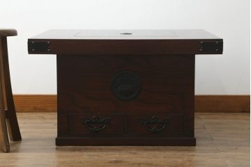 中古　岩谷堂箪笥　和のお部屋づくりにおすすめな火鉢(木製火鉢、囲炉裏テーブル、ローテーブル、座卓)(R-074931)