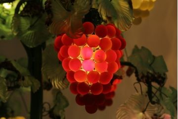 中古　イタリア製　トーソー社(TOSO CESARE)　ムラーノガラス(Murano　Glass)　ブドウ(葡萄、ぶどう)　13灯　空間のアクセントになるスタンドライト(フロアスタンド、スタンド照明、フロア照明、ベネチアングラス、ヴェネチアングラス、ムラノガラス)(定価約130万円)(R-074933)