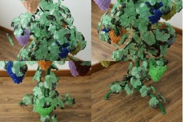 中古　イタリア製　トーソー社(TOSO CESARE)　ムラーノガラス(Murano　Glass)　ブドウ(葡萄、ぶどう)　13灯　空間のアクセントになるスタンドライト(フロアスタンド、スタンド照明、フロア照明、ベネチアングラス、ヴェネチアングラス、ムラノガラス)(定価約130万円)(R-074933)