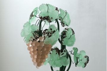 中古　イタリア製　トーソー社(TOSO CESARE)　ムラーノガラス(Murano　Glass)　ブドウ(葡萄、ぶどう)　13灯　空間のアクセントになるスタンドライト(フロアスタンド、スタンド照明、フロア照明、ベネチアングラス、ヴェネチアングラス、ムラノガラス)(定価約130万円)(R-074933)