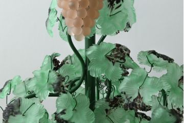 中古　イタリア製　トーソー社(TOSO CESARE)　ムラーノガラス(Murano　Glass)　ブドウ(葡萄、ぶどう)　13灯　空間のアクセントになるスタンドライト(フロアスタンド、スタンド照明、フロア照明、ベネチアングラス、ヴェネチアングラス、ムラノガラス)(定価約130万円)(R-074933)